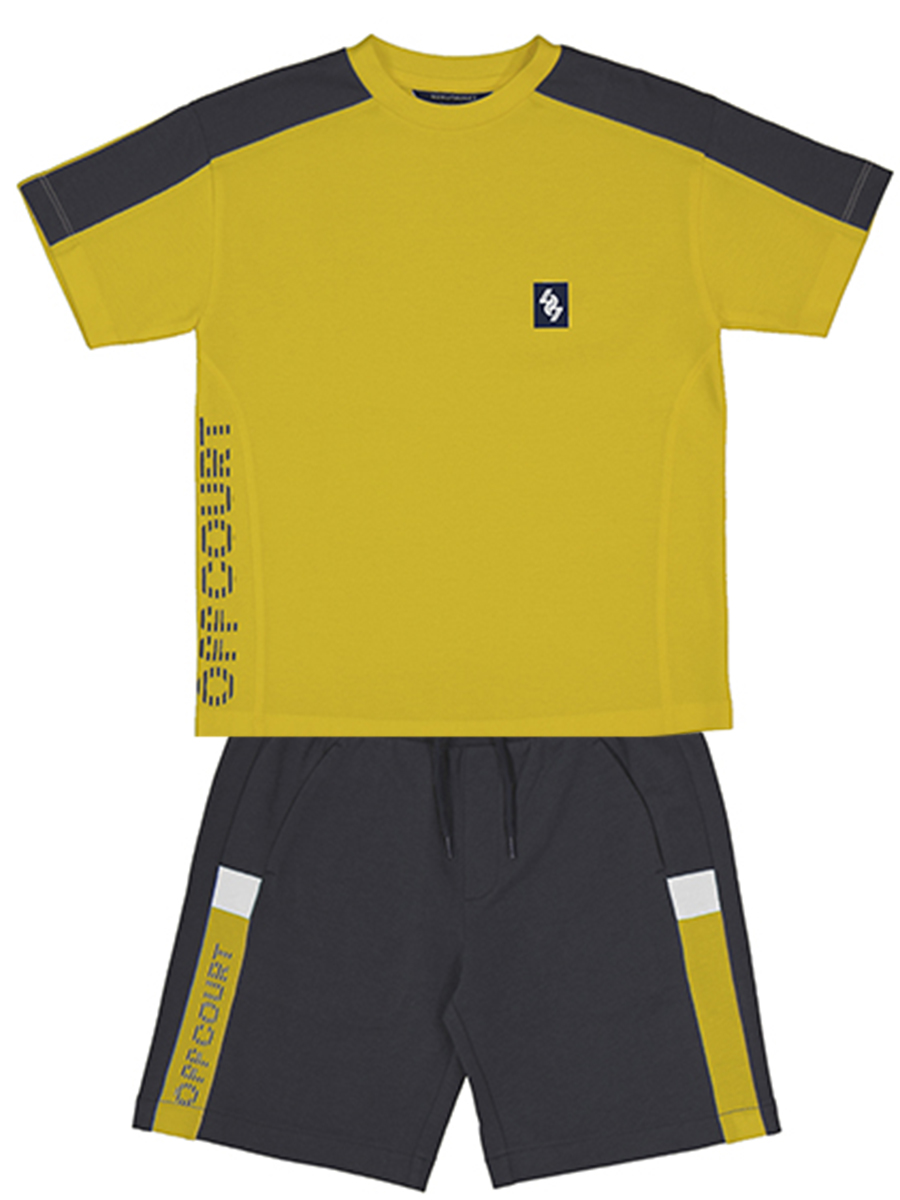 Футболка+шорты Mayoral, размер 8, цвет желтый