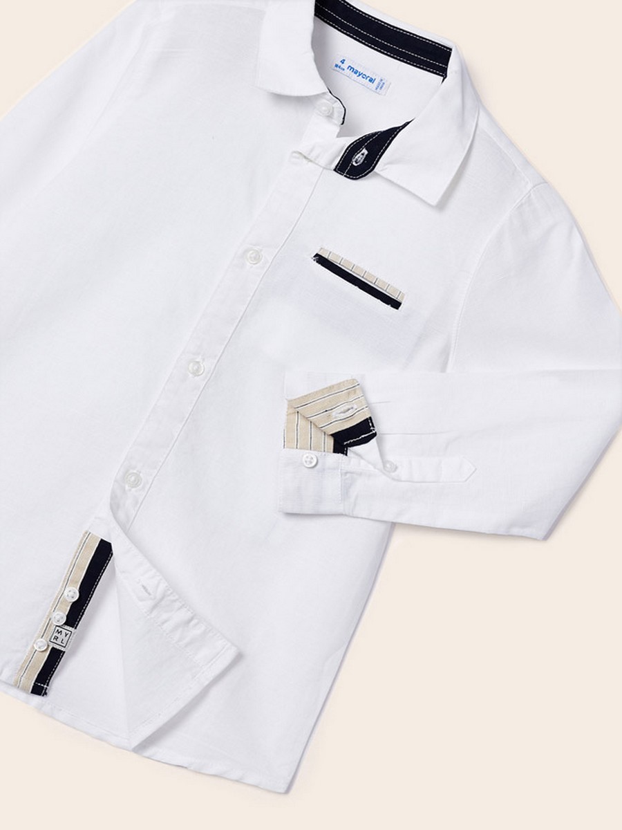 Рубашка Mayoral, размер 98, цвет белый 3.165/40 - фото 6