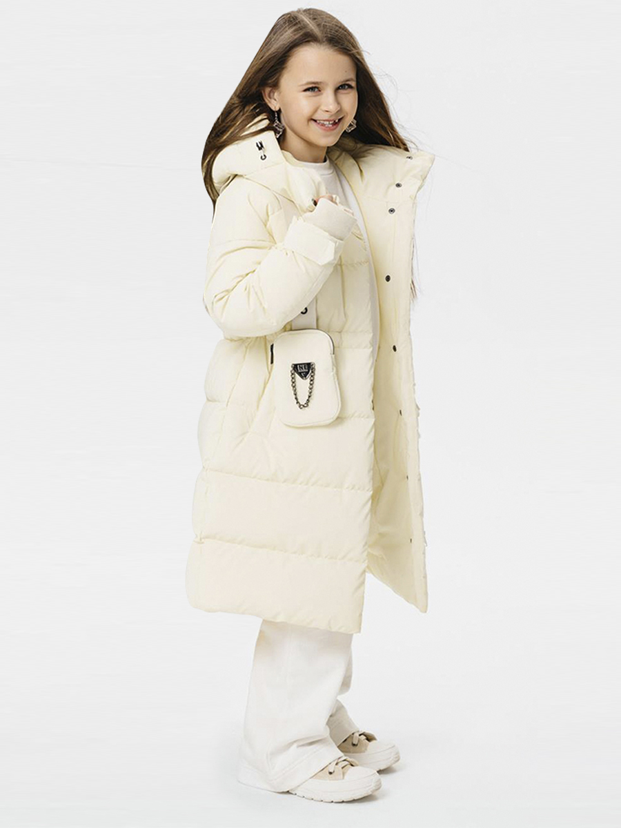 Пальто GnK, размер 11, цвет белый ЗС1-016 - фото 1