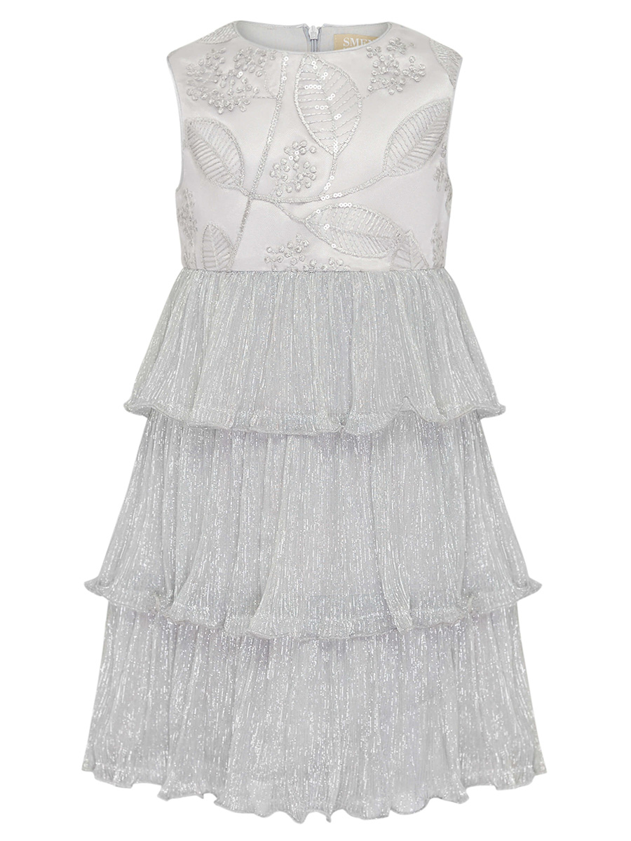 Платье Смена, размер 134 (64), цвет серый 21509 - фото 6