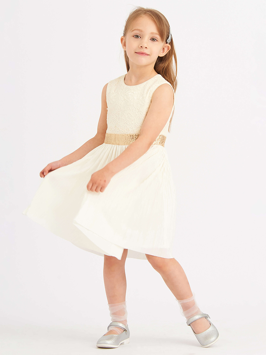Платье Смена, размер 116 (60), цвет белый 21547 - фото 4